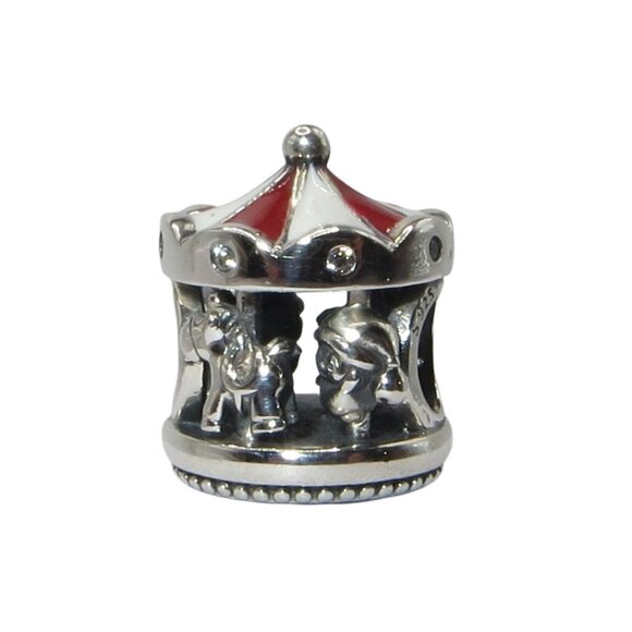 Pandora Authentic Christmas Carousel Enamel & SS .925 Charm 798435C01 - Picture 1 of 7